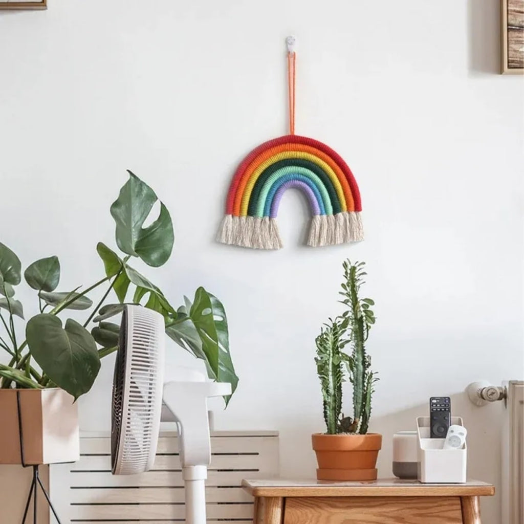 WARMINGO DE Rainbow Macrame Wall Hanging Decor | Kids Room Decoration