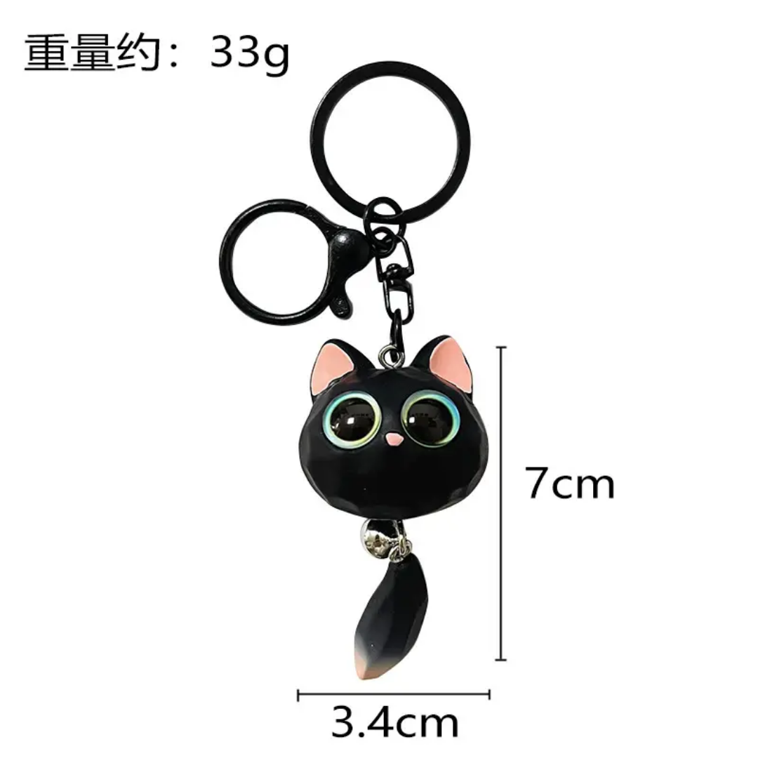 WARMINGO DE Cute Cat Keychain & Bag Hanging Charm for Girls | Cartoon Cat Bag Charm | Keyring for Bags