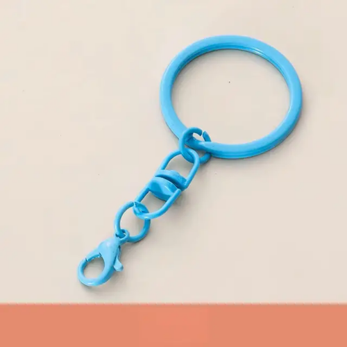 WARMINGO DE 15 Pc Keychain Set for DIY Key Chain Making & Craft Projects | Metal Key Rings for Jewellery Making, Art & Craft Accessories | 5 Colors (3 Each)