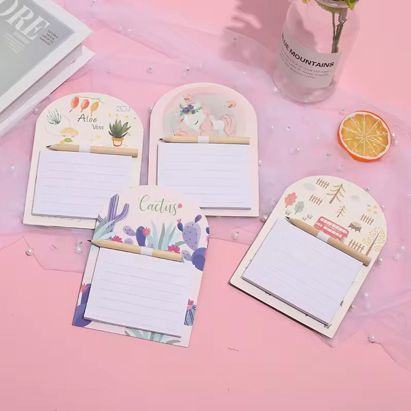 WARMINGO DE 2 Pcs Magnetic Notepad with Pencil for Kitchen Refrigerator Fridge Magnet