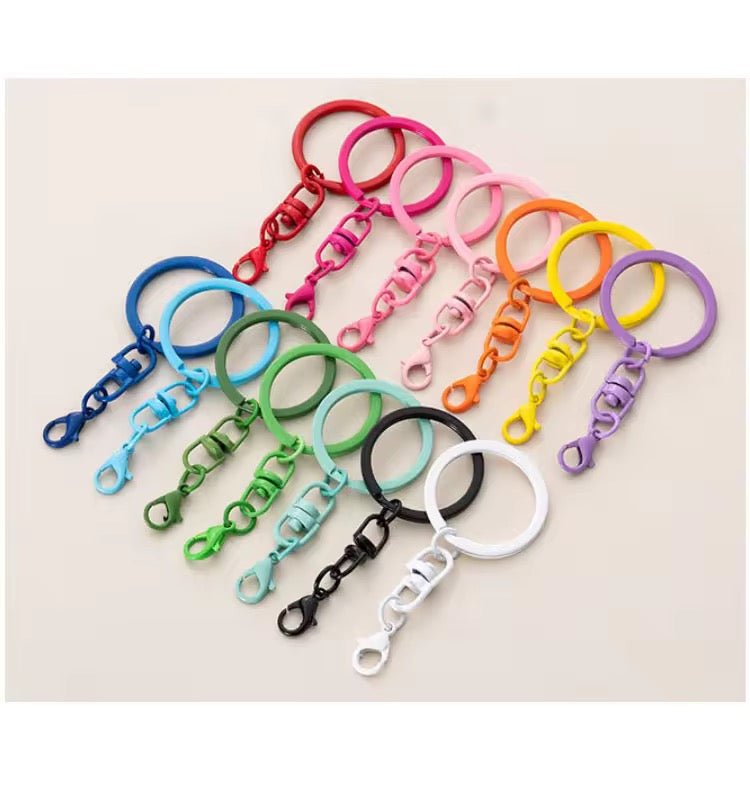 WARMINGO DE 15 Pc Keychain Set for DIY Key Chain Making & Craft Projects | Metal Key Rings for Jewellery Making, Art & Craft Accessories | 5 Colors (3 Each)