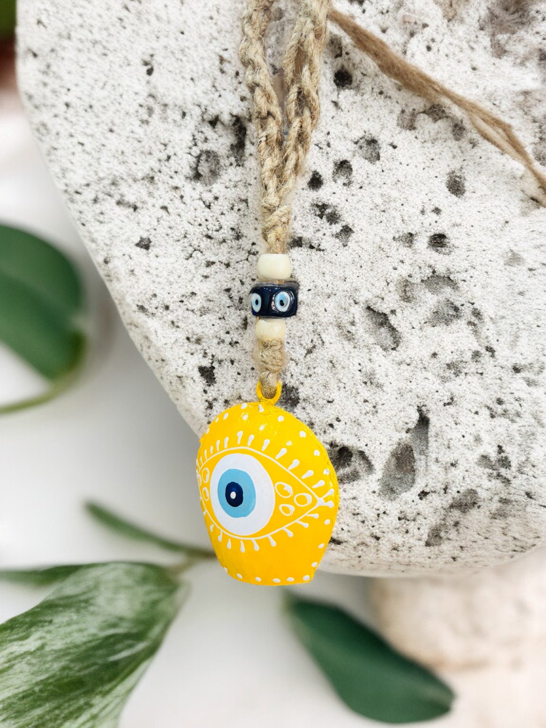 WARMINGO DE Metal Evil Eye Bell Wall Hanging for Home Main Door Entrance | Hand Painted Spiritual Home Decor Decorative Cow Bell