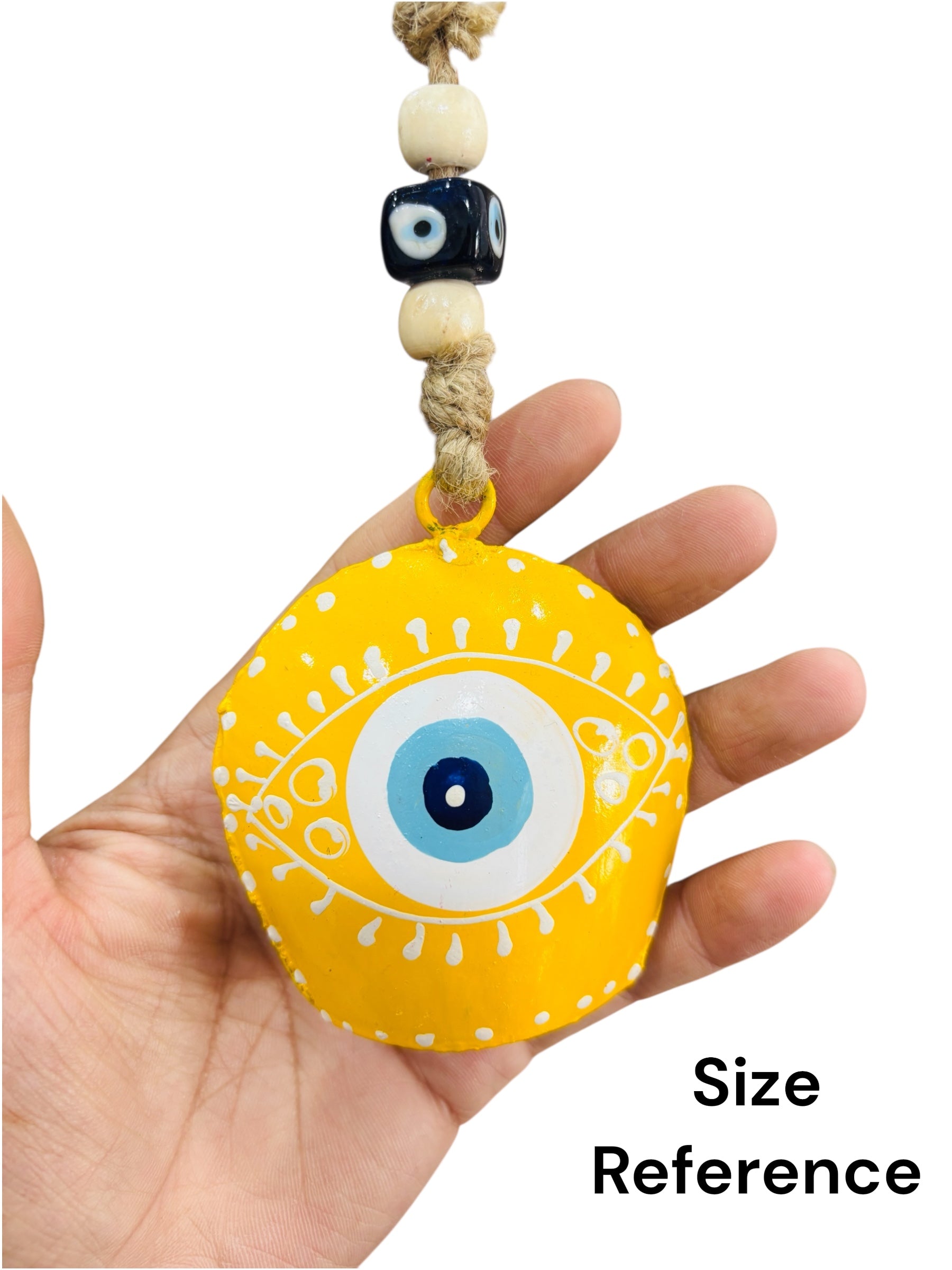 WARMINGO DE Metal Evil Eye Bell Wall Hanging for Home Main Door Entrance | Hand Painted Spiritual Home Decor Decorative Cow Bell