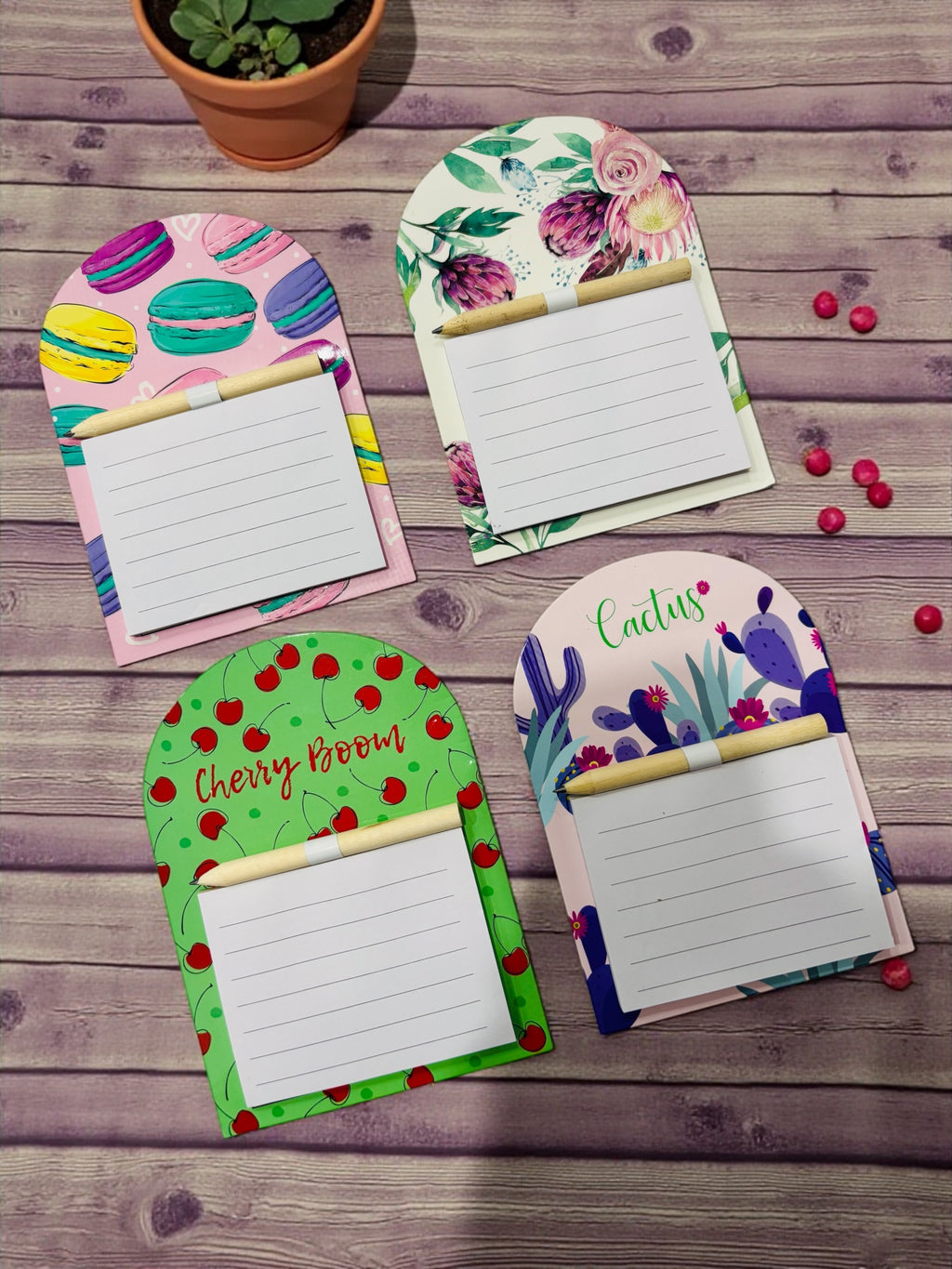 WARMINGO DE 2 Pcs Magnetic Notepad with Pencil for Kitchen Refrigerator Fridge Magnet